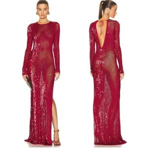 Retrofete red sequin evening gown